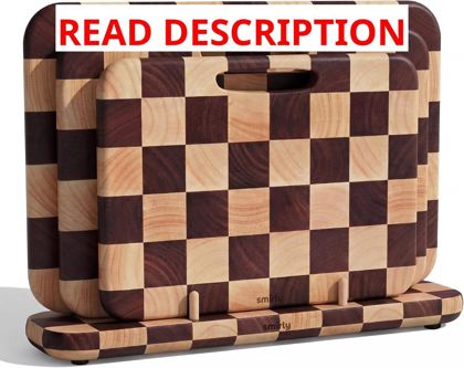 SMIRLY 3-Piece Rubberwood Cutting Board Set