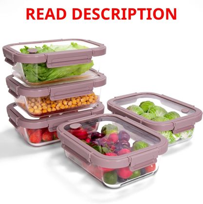 Borosilicate Glass Containers 5-Pack 35.2oz