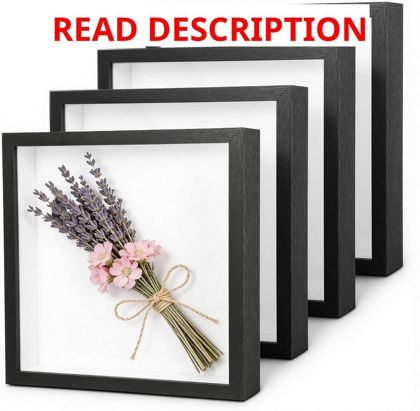 Shadow Box Frames 8x8 4 Pack Black 3D