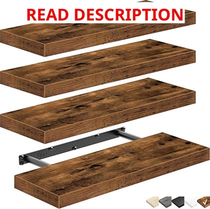 QEEIG Floating Shelves 16" Set of 4 (015-BN4)