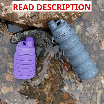 2-Pack Collapsible Water Bottle 500ml Silicone