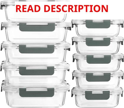 MCIRCO 10 Pack Glass Food Storage Containers