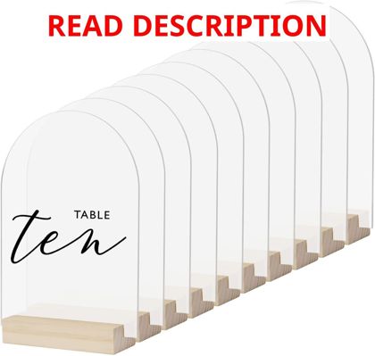 Frosted Arch Sign with Wood Stand (10) 5x7