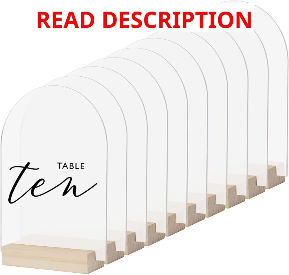 Frosted Arch Sign with Wood Stand (10) 5x7