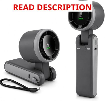 EcoNour Handheld Fan 5 Speeds USB Black