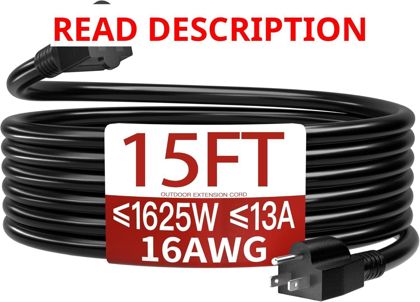 Skrizcable 16/3 15 FT Outdoor Extension Cord