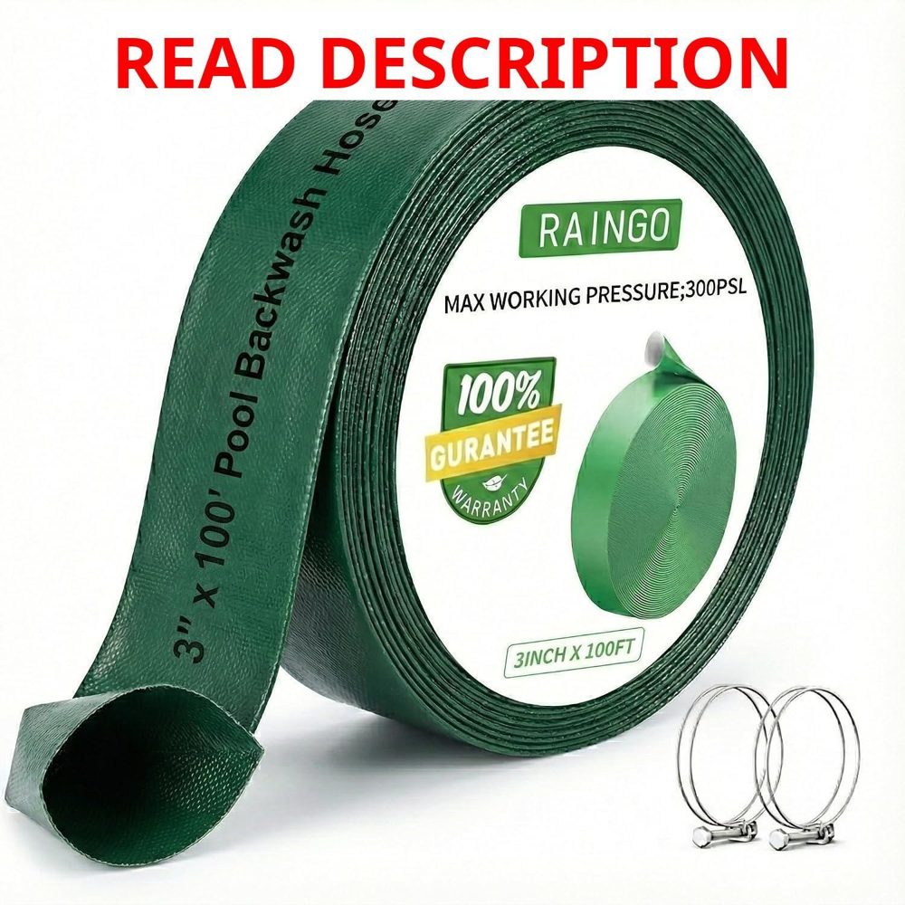 RAINGO 3" x 100 ft Pool Backwash Hose