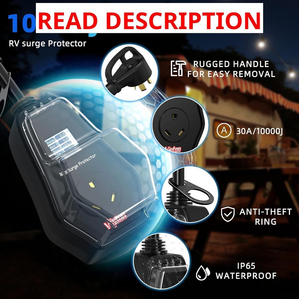 VIPTOO 30A RV Surge Protector 10000J