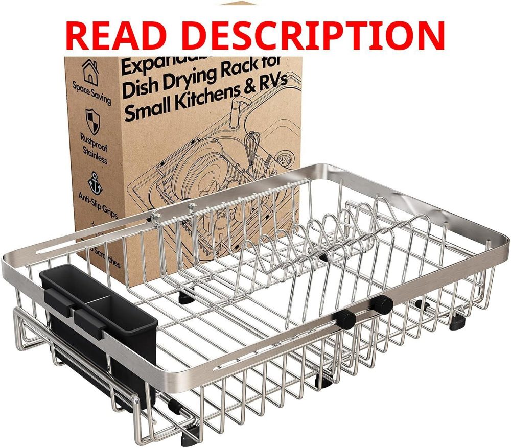 Dish Drying Rack Over Sink with Utensil Holder