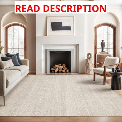 5x8 Area Rug Non Slip Beige Mat