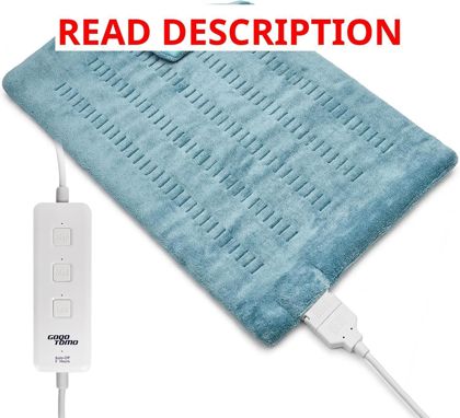 GOQO TOMO Heating Pad 12x24 Plush Washable