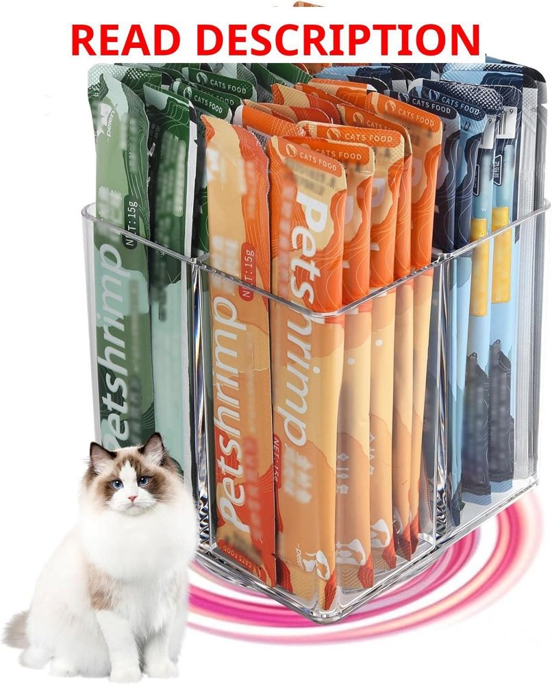 Lickable Cat Treats Organizer 4 Compartments
