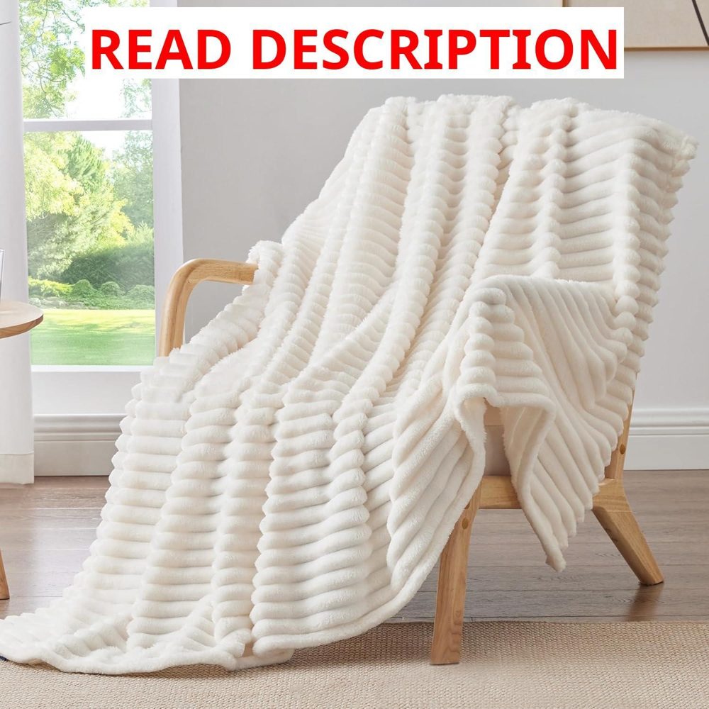 BEDELITE Fleece Throw 50"x70" Cream