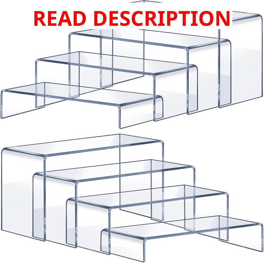 Acrylic Risers 8 Pcs (2 Sets) Clear Stands