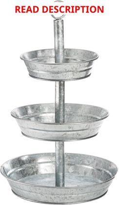 Okllen 3-Tier Tray Galvanized Cupcake Stand