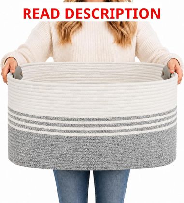 Grey Rope Laundry Hamper 72L