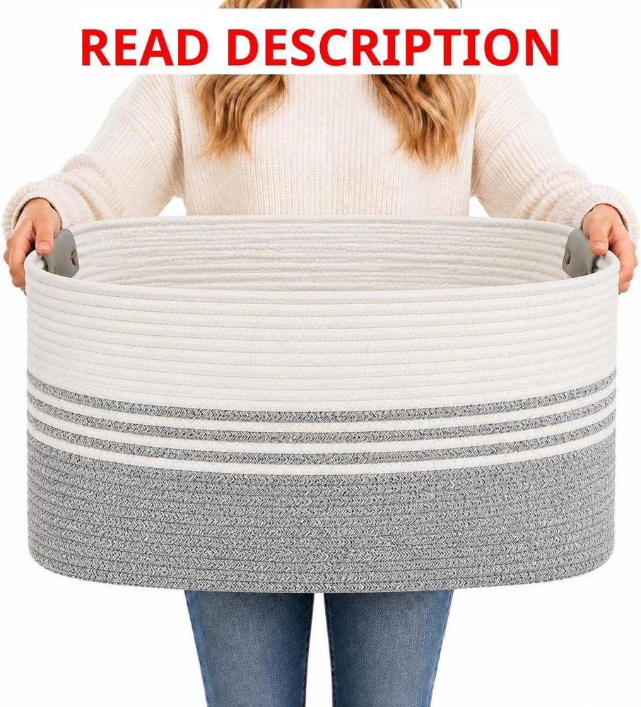 Grey Rope Laundry Hamper 72L