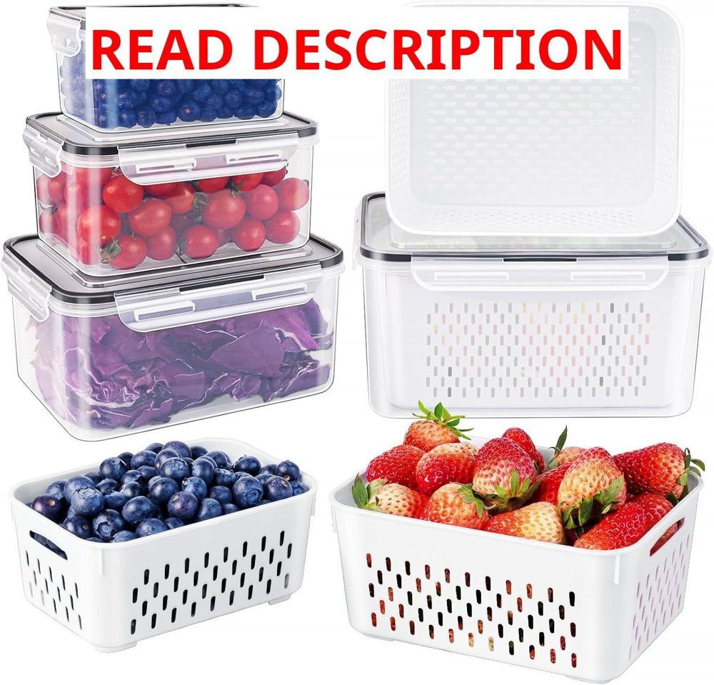 Fruit Storage Containers with Colander 4 Pcs