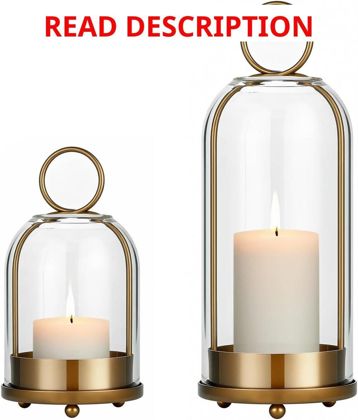 Brass Hurricane Glass Candle Holders Hanging