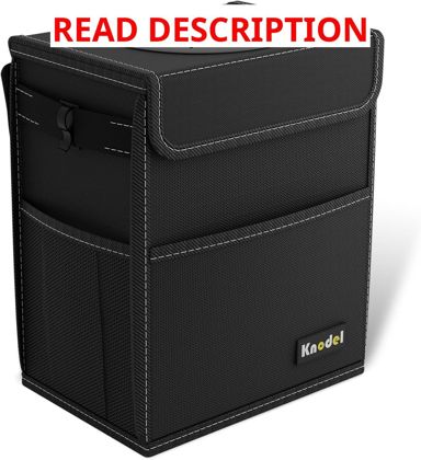K KNODEL 2G Black Car Trash Can with Lid