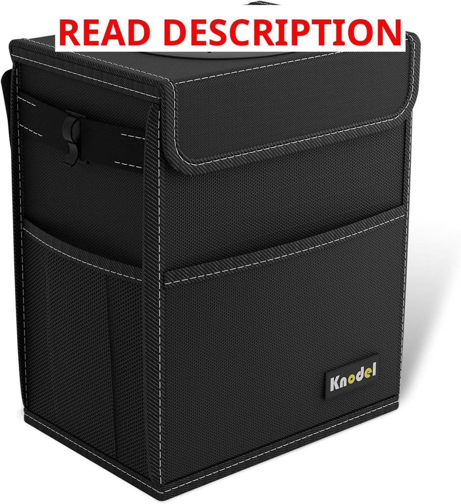 K KNODEL 2G Black Car Trash Can with Lid