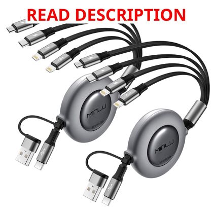 4-in-2 Multi Charging Cable 4A USB A/C 2-PACK