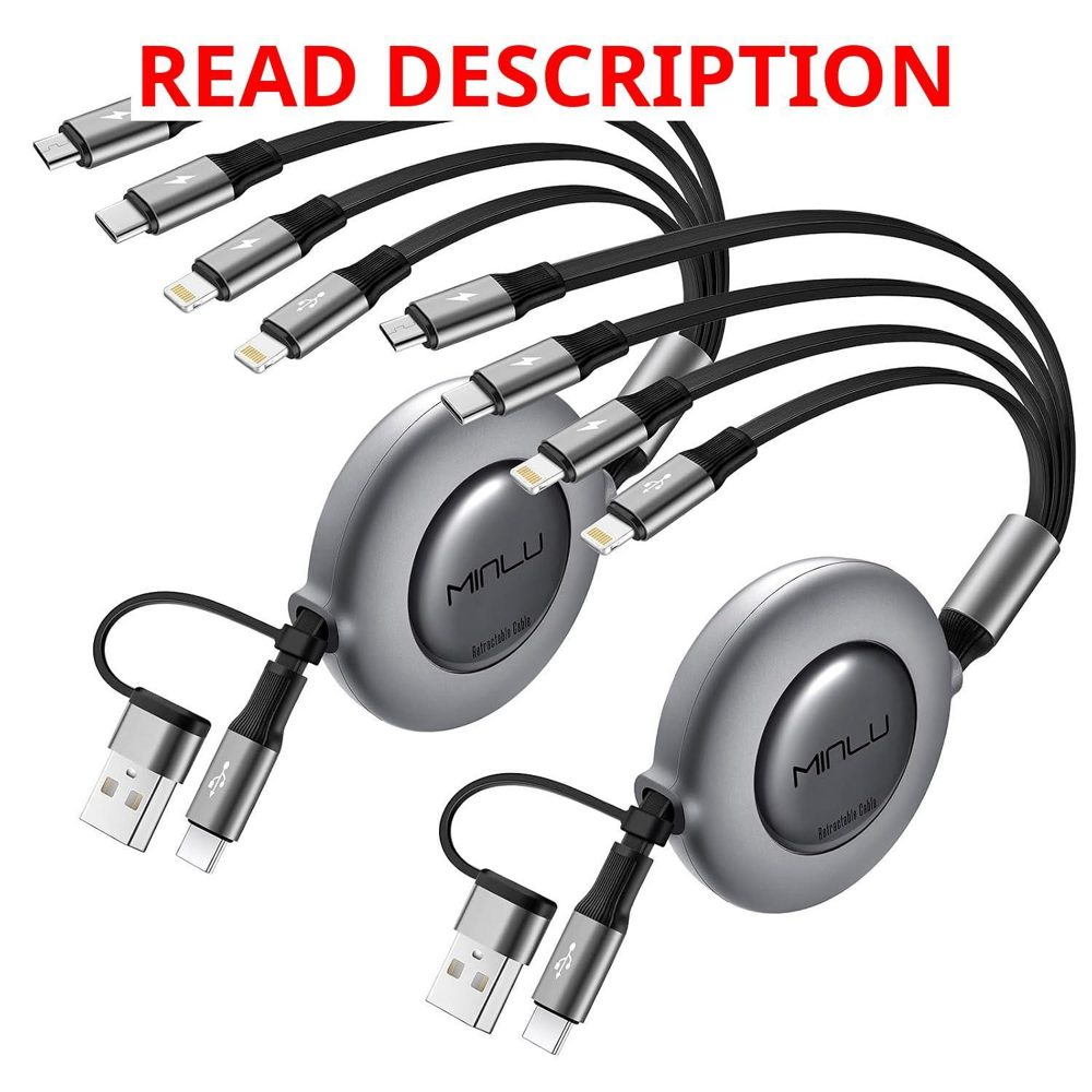 4-in-2 Multi Charging Cable 4A USB A/C 2-PACK
