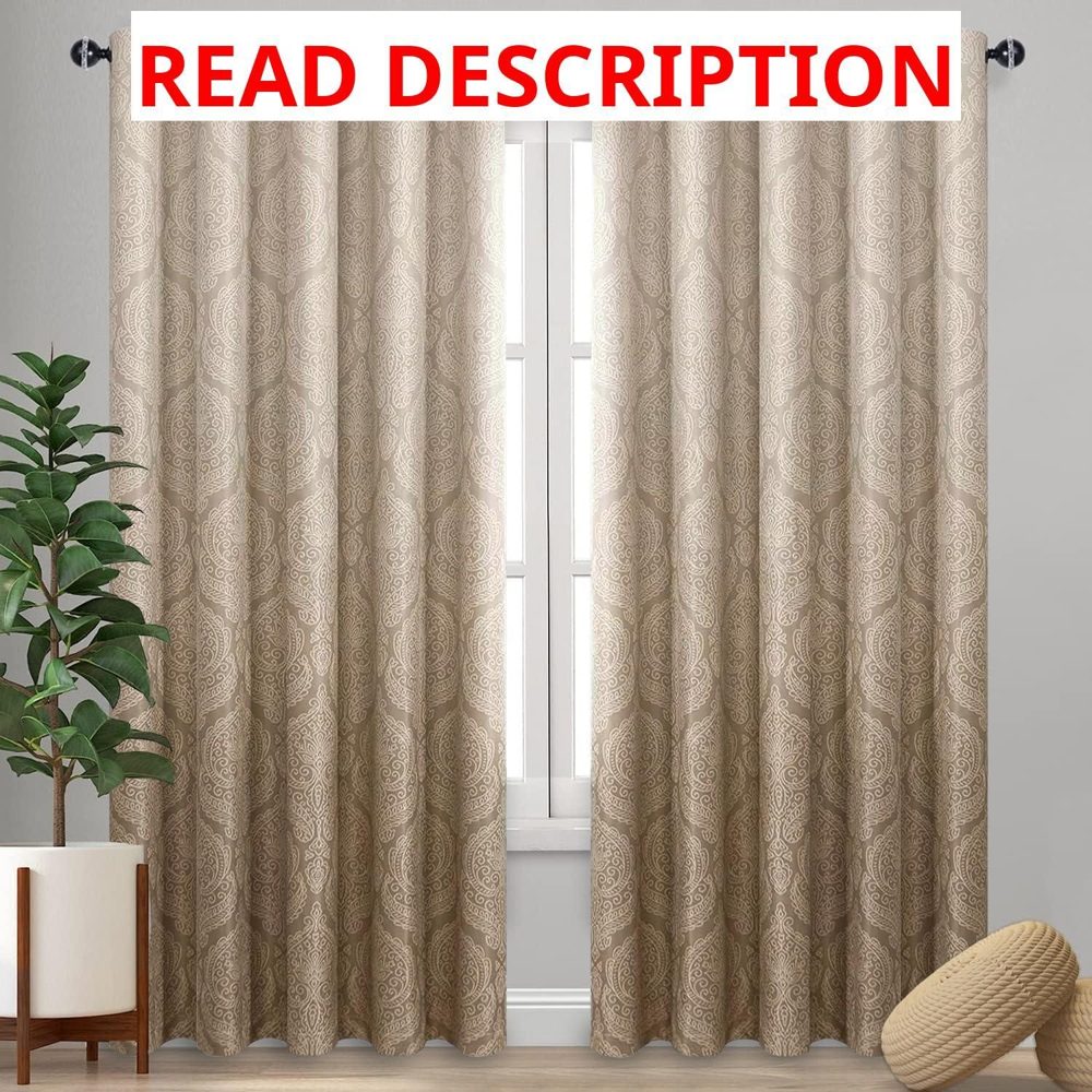 DWCN Ombre Room Darkening Curtains Taupe