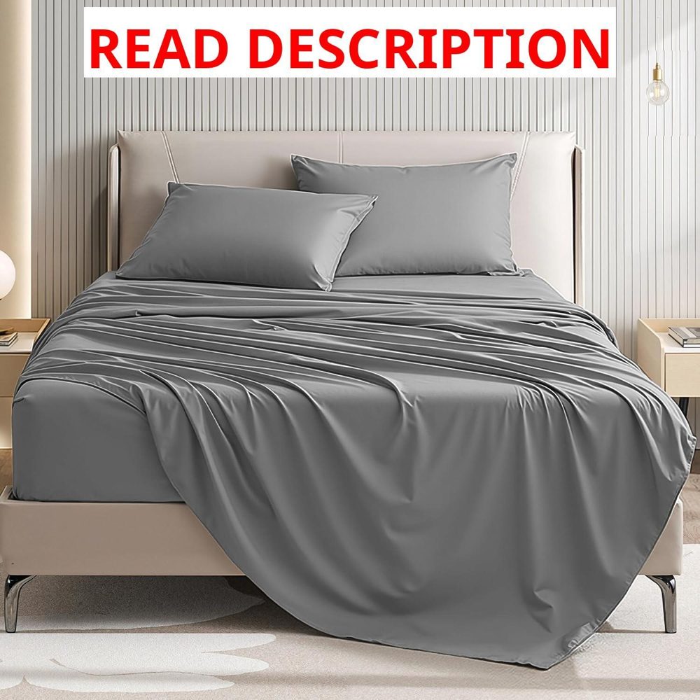 Queen Size 4PC Sheet Set - Dark Grey