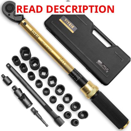 22PCS Torque Wrench Set 1/2" Drive 180 ft-lb