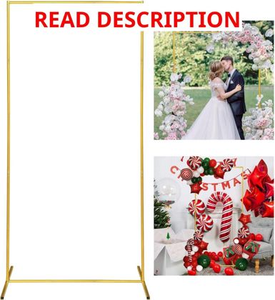 Gold Wedding Arch Backdrop Stand 6.6 3.3FT