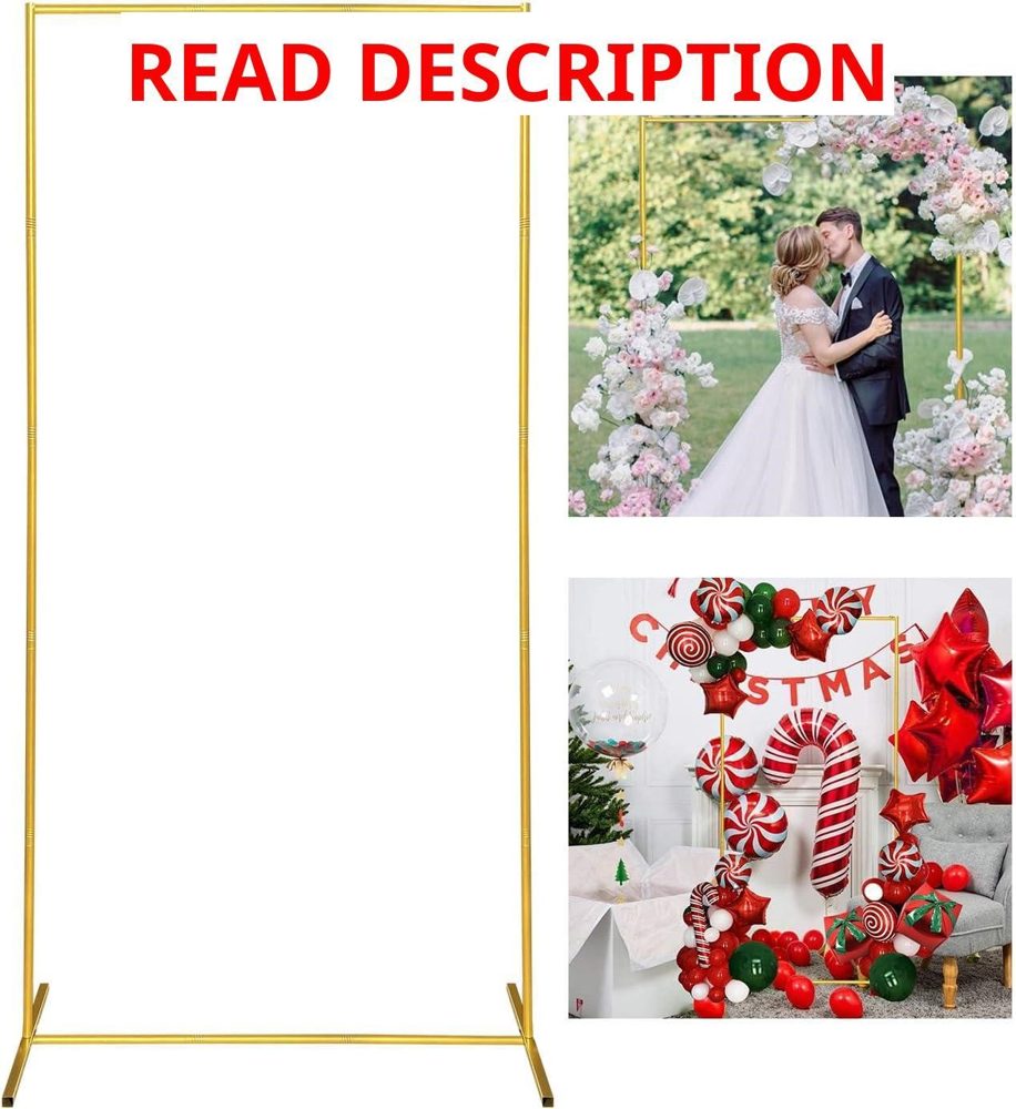 Gold Wedding Arch Backdrop Stand 6.6 3.3FT
