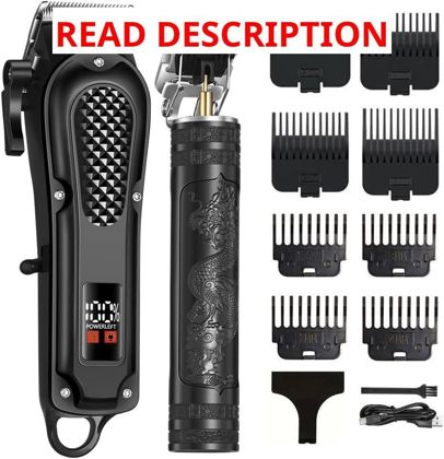 LCD Cordless Hair Clippers Kit: 8 Guide Combs