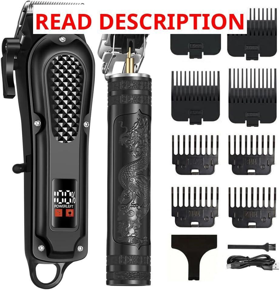 LCD Cordless Hair Clippers Kit: 8 Guide Combs