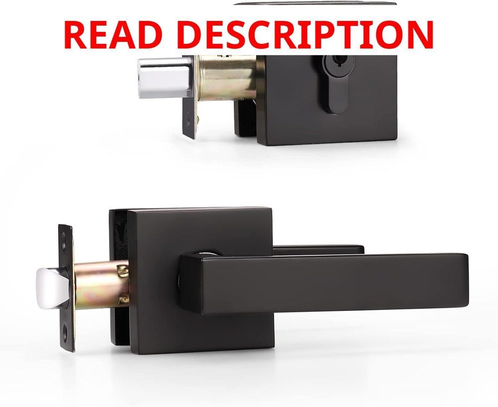 KNOBWELL Square Lever & Deadbolt Matte Black