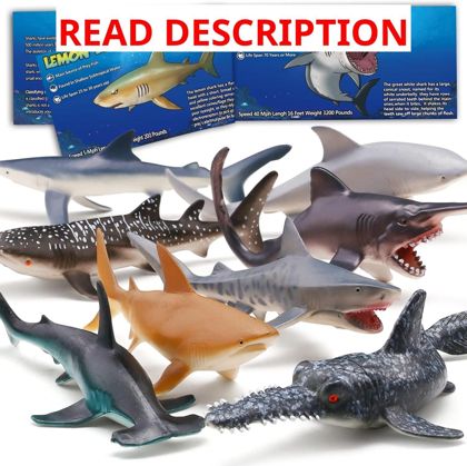 Shark Toys with Booklet Realistic Figures