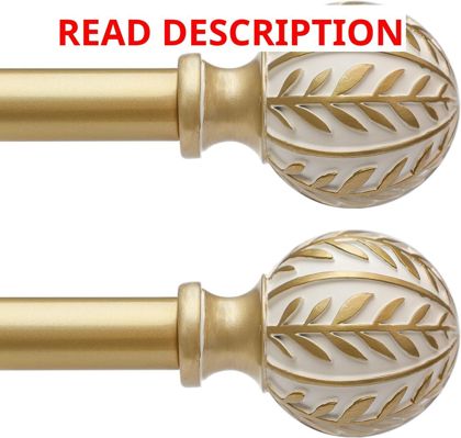 QDWIS 2 Pack Gold Curtain Rods 48-84"