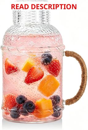 2.2L Borosilicate Pitcher with Lid and Handle