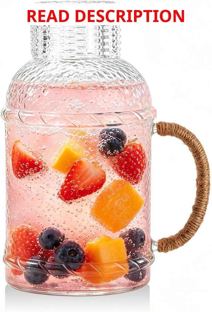 2.2L Borosilicate Pitcher with Lid and Handle