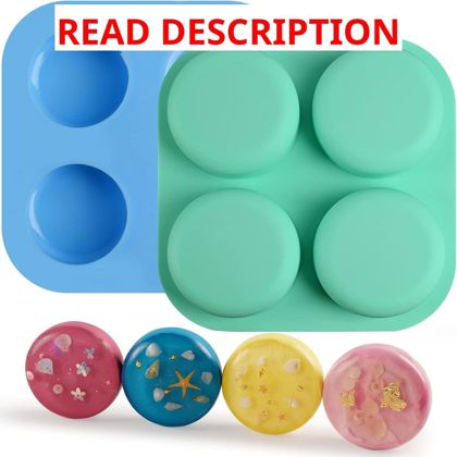 2-Pack 4-Cavity Silicone Soap Molds for DIY