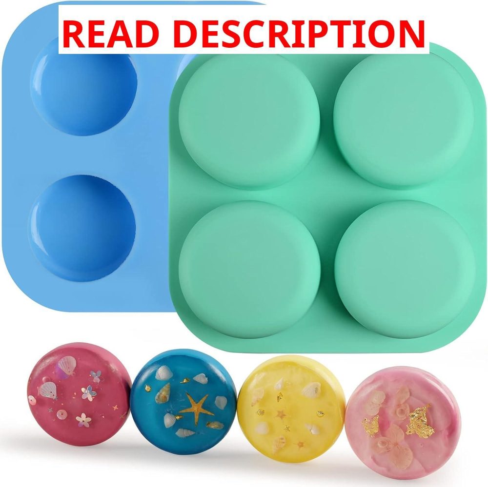 2-Pack 4-Cavity Silicone Soap Molds for DIY