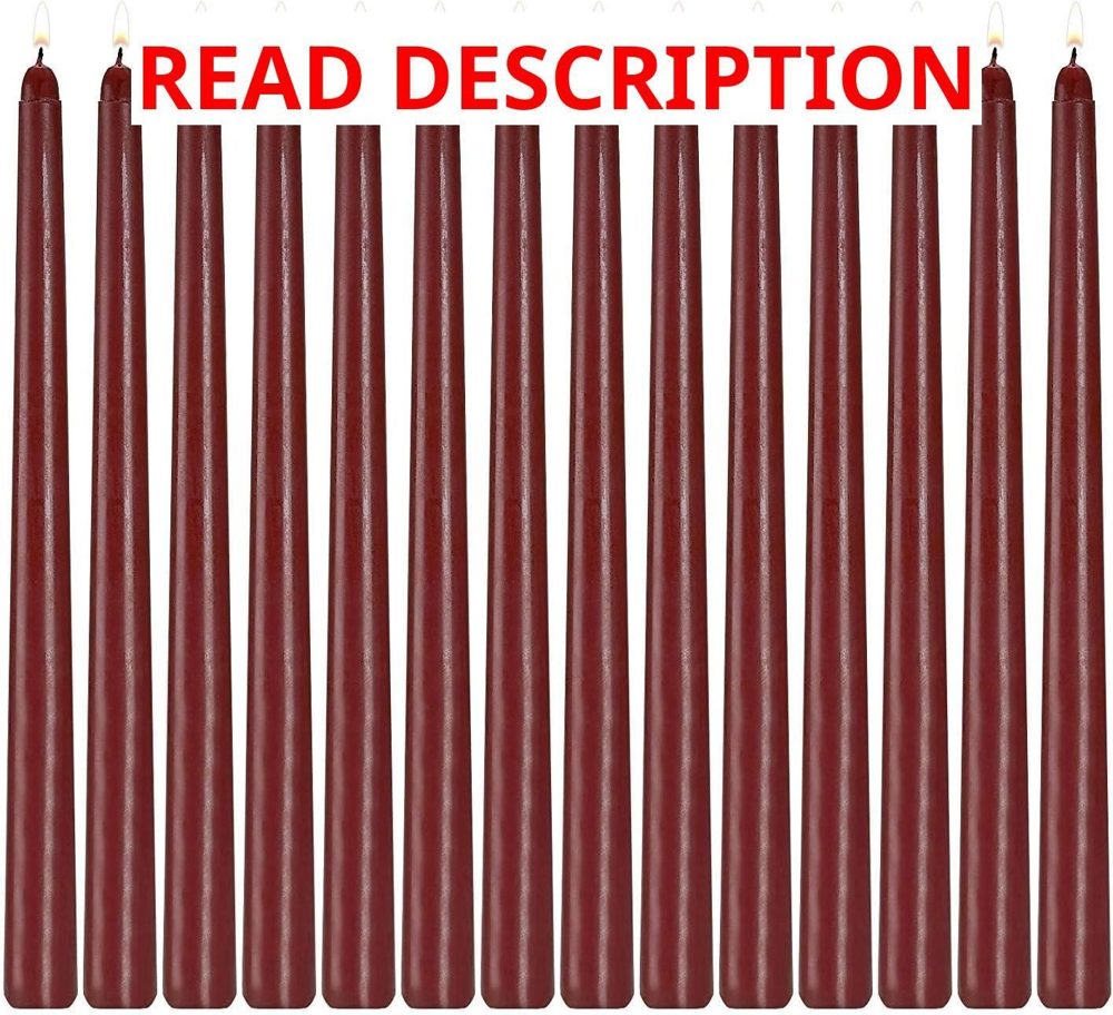 Howemon 14 Pack Dark Red Tapers 12" Tall