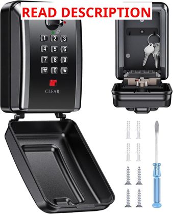 Wall-Mounted Key Lock Box 12-Digit Black