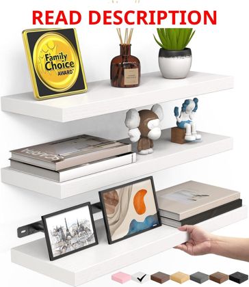 BAYKA White Floating Shelves 15.7in Set of 3