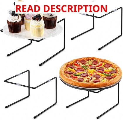 Pizza Stand Riser 4-Pack Metal Black