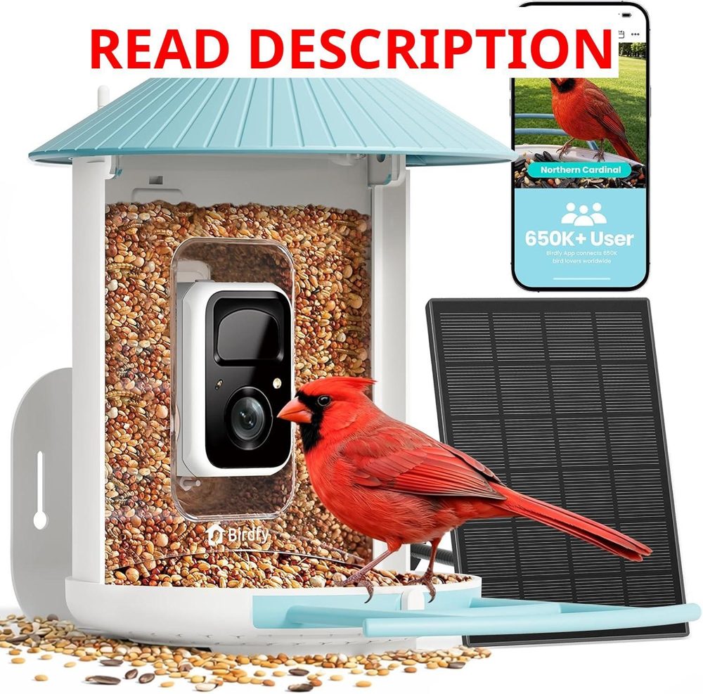 NETVUE Bird Feeder with 2K AI Camera Solar