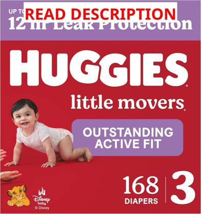 Huggies Little Movers Diapers Size 3 168