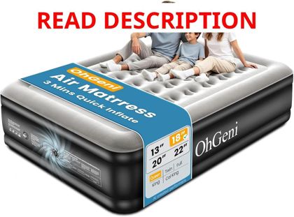 OhGeni Air Mattress Queen with Pump 18"