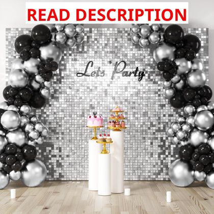 LiteGrid Shimmer Wall Backdrop - 48Pcs Silver