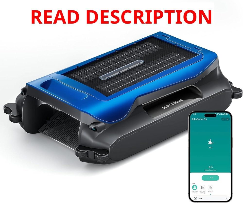 Solar Powered Pool Skimmer Robot (Blue)